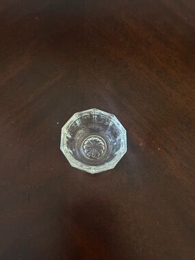 Individual Cut Vintage Glass Salt Cellar Dip